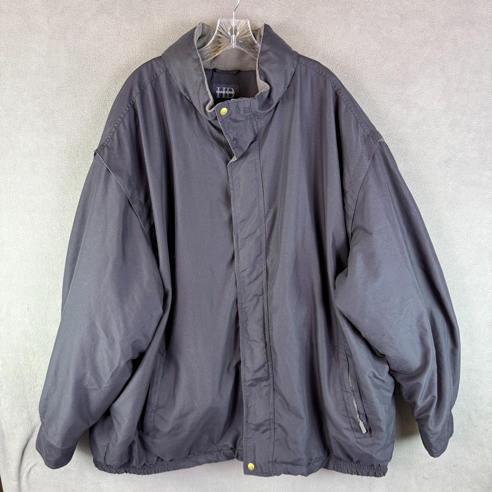 HB Harbor Bay Men's Full Zip Jacket Microfiber Fleece Lined‎ Size 4XLT Navy Blue